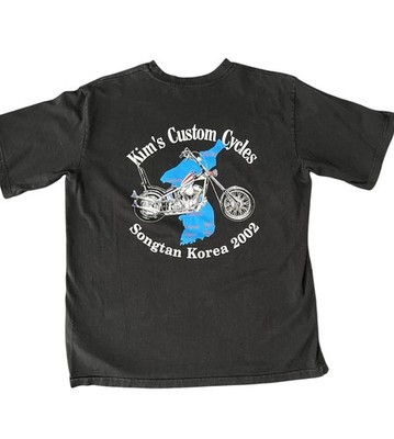 Songtan Korea Kim s Cycles 2002 EZ Riders Vintage Med Tshirt Osan Air Base