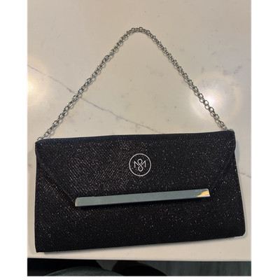 Young Living Savvy Minerals Black Sparkle Glitter Clutch