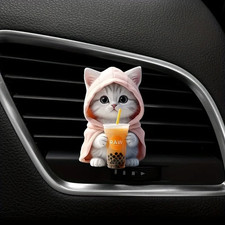Cute Cat Acrylic Car Aromatherapy, Long-Lasting Fragrance, Vent Clip, Decorative