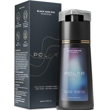 Polar Haircare Hair Dye Shampoo for Gray Hair for Women Men Jet Black Natu...