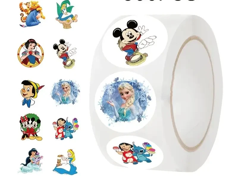 ⭐ 4 ROLLOS ESPECIALES!!!  ⭐ 2.000 PEGATINAS PERSONAJES POPULARES DISNEY WORLD DISNEYLAND Foto 3 de 4