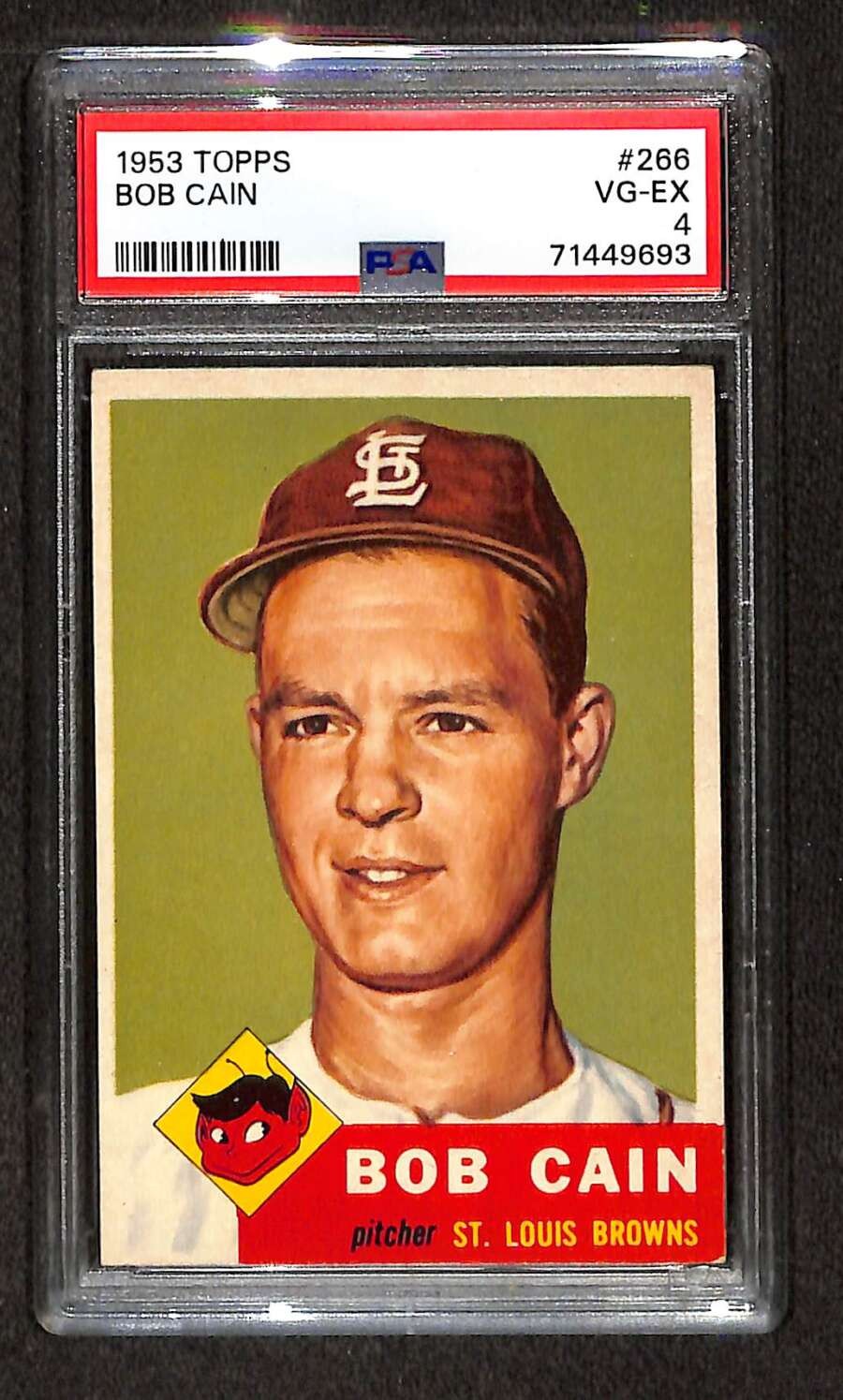 1953 Topps #266 Bob Cain  PSA 4 VGEX C106857