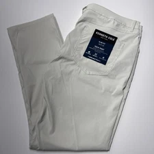 Kenneth Cole Tech Pants Mens 4way Stretch Golf Slim Fit Birch Beige Sz 38x30