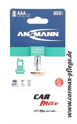 ANSMANN Phone Akku DECT Telefon Micro 800mAh NiMH 2erBlister NEU/OVP