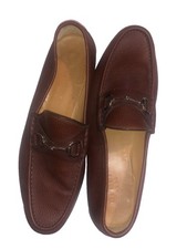 Gucci Men's Brown Leather Horse Bit Loafers  14