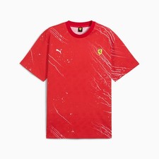 Puma x Ferrari Race Color Splash AOP Tee Shirt Red 630487-02 Men's Size Medium M