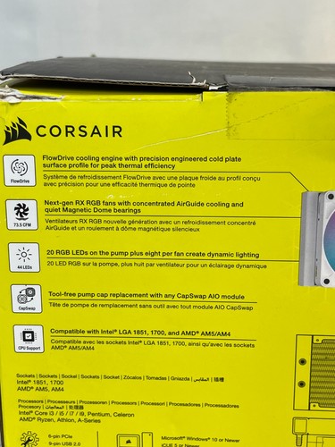 CORSAIR iCUE Link Titan 360 RX RGB Black Low-Noise 4-Pin Liquid CPU Cooler - Afbeelding 11 van 12