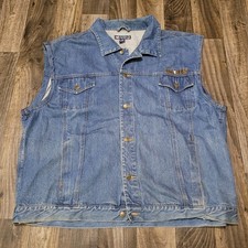 Big Dogs Denim Vest Men s Size 5X Blue Trucker Motorcycles Vintage