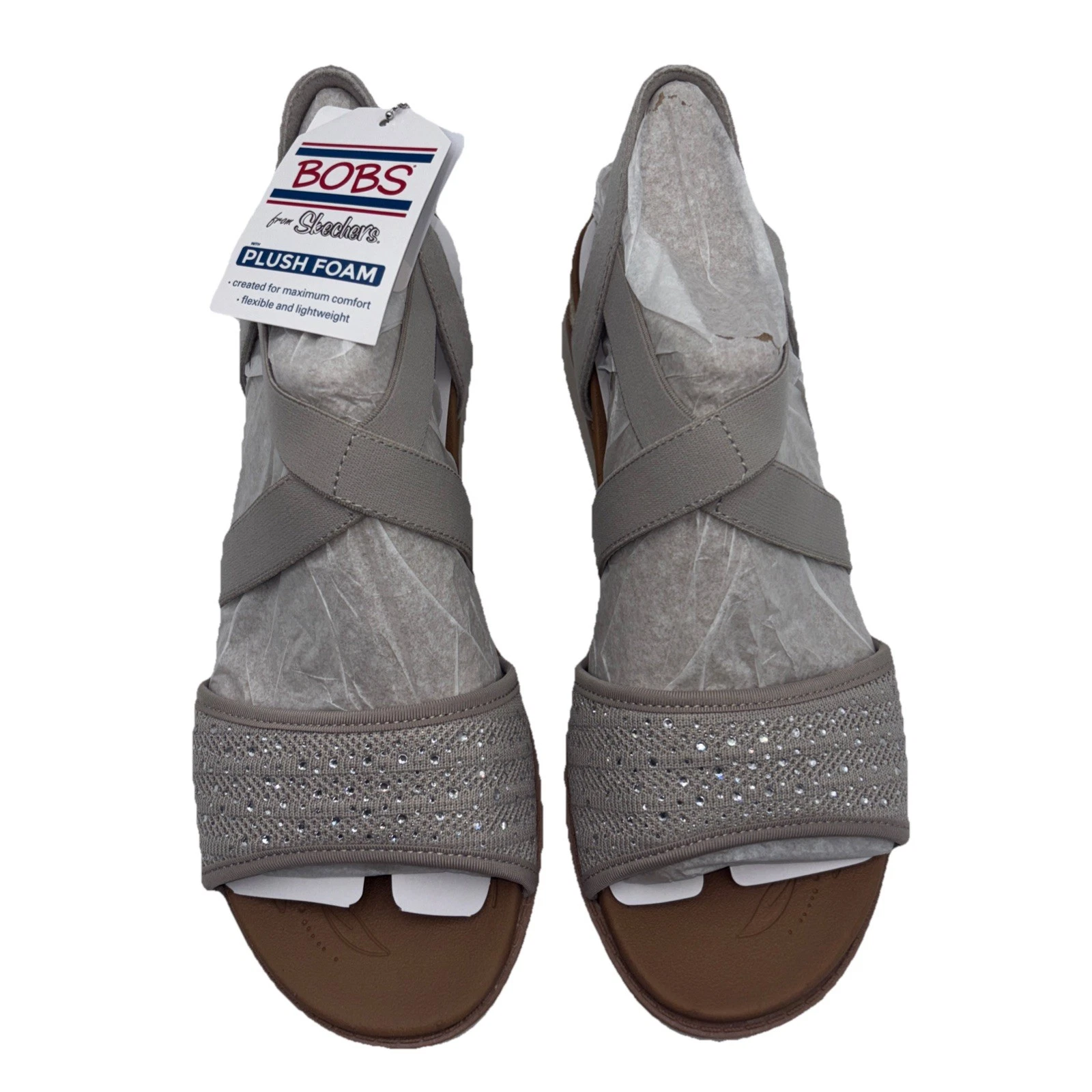 Women's Skechers Bobs Arch Fit Beach Kiss-Beyond Glam Sandal Color Taupe 114016