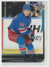 2019-20 UPPER DECK YOUNG GUNS CLEAR CUT LIAS ANDERSSON ROOKIE NEW YORK RANGERS