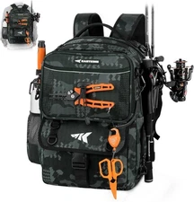 KastKing BaitSpace 50L Fishing Tackle Backpack with Removable Bait Binder