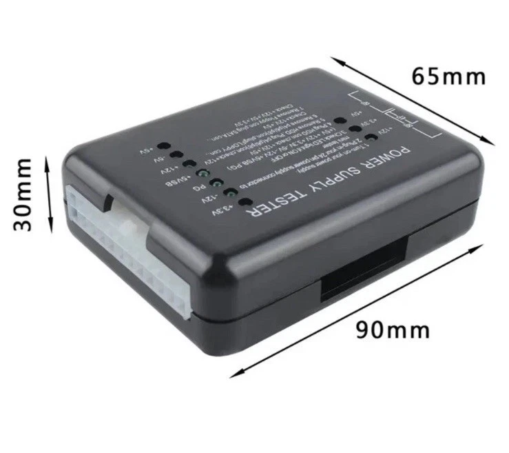 PC Computer PSU ATX Power Supply Tester 4/6/8/20/24 Pin Plug SATA Floppy Molex - Image 4 of 4