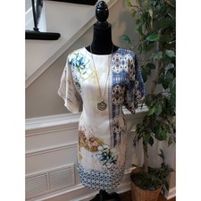 Chico's Dress Women Size S Multicolor Polyester Floral Boho Asymmetrical Hem