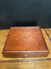 US Mint Olympic Wood Coin Display Box Great Seal Eagle 2-Tray Mahogany w/ Key