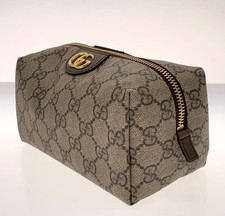 Gucci Ophidia GG Supreme Pochette Cosmetica Beige Marrone 548393 Italia Autentica