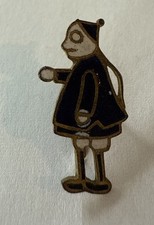 ANTIQUE PALMER COX BROWNIE CHINA MAN ENAMELED LAPEL STICK PIN 1890