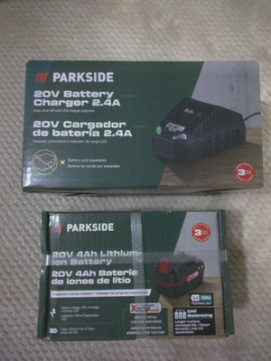 #ad NEW 2Pcs SET Parkside 20V 4Ah Rechargeable Battery Li Ion 20V CHARGER $57.00