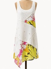 Anthropologie Liefnotes Guarri Patchwork Silk Sleeveless Boho Dress Size 4