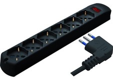 MULTIPRESA CIABATTA ELETTRICA 6 PRESE UNIVERSALI SCHUKO 16A CON INTERRUTTORE