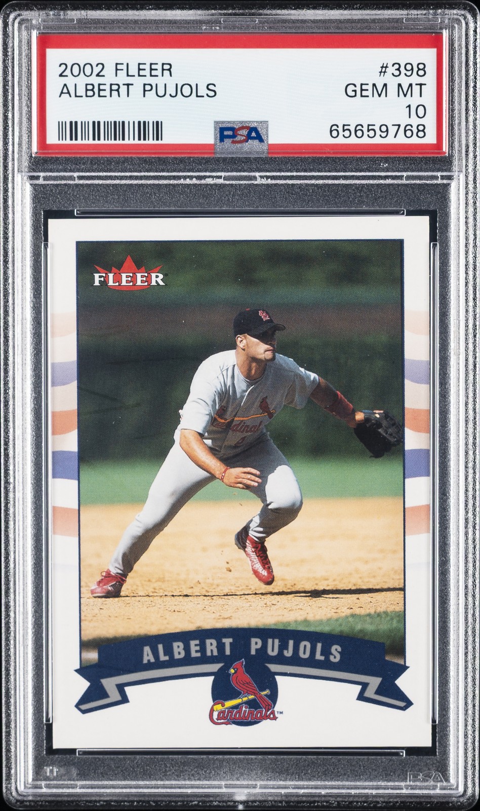 2002 FLEER #398 ALBERT PUJOLS PSA 10 view 1