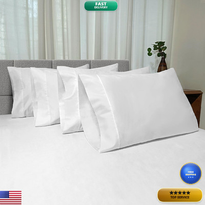 Pizuna Pure 100 Cotton Pillow Cases Queen Size Set Of 2 Off White Luxurious 400