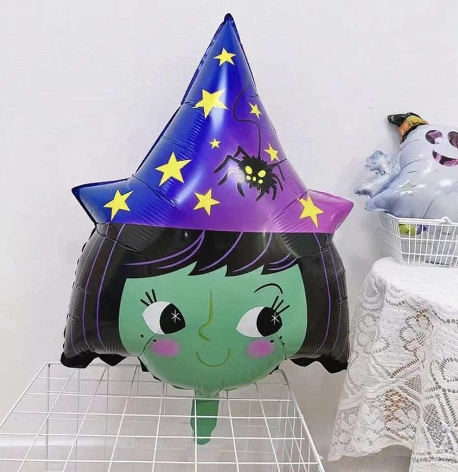 Globo Bruja Halloween Fiesta Decoración Niña Mago Cuento de Hadas Helio/Aire Grande Foto 4 de 4