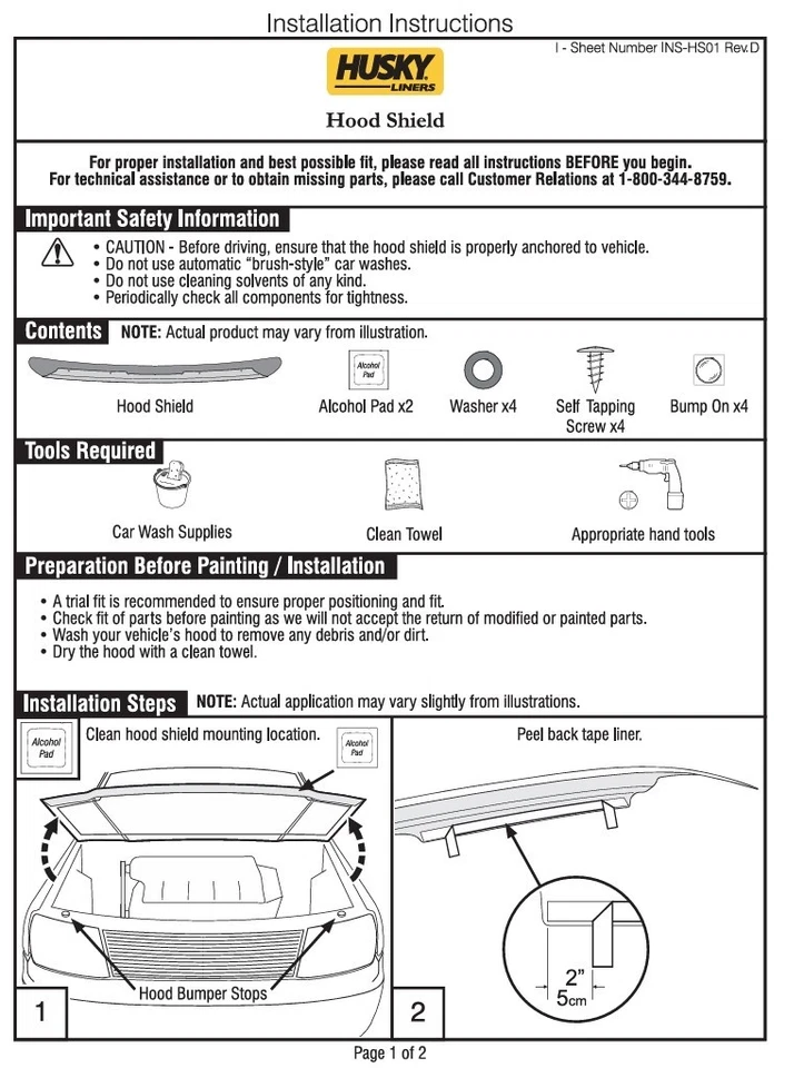 Protector de capó Husky BugFlector II deflector protector contra insectos para Toyota 4Runner 90-95 Foto 4 de 4
