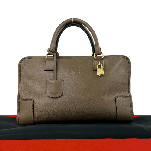 Loewe Amazona 32 Handbag Leather Brown Unisex #TVB3463