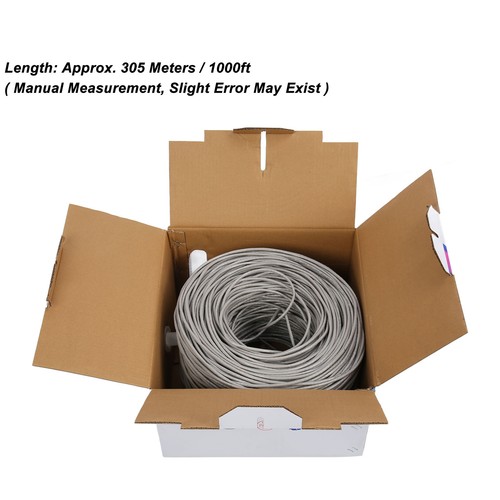 Cat5e Ethernet Cable UTP 1000ft PVC Oxygen Free Copper CMR Flame Retardant I NEW - Zdjęcie 2 z 12