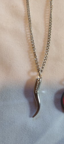 Y2K NECKLACES, FOUR(4) SILVER "BITCH", "BRAT", ITALIAN HORN, STAR, 16", Fun! - Picture 9 of 13