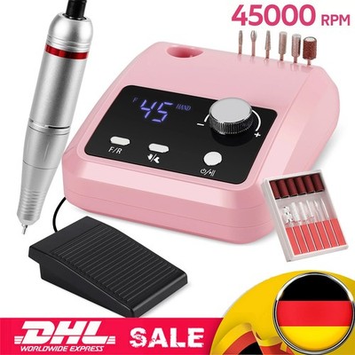 45000 U/min Elektrische Nagelfräser Nagelfeile Maniküre Profi Pediküre Set Bits