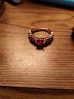 Heart Shape Red Synthetic Gemstone Pink Golden Size 6/7 Gorgeous Ring — photo 4