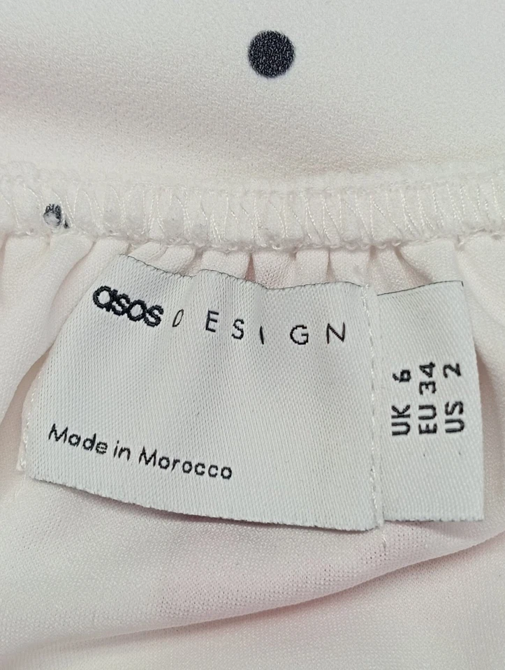 ASOS Mini vestido Mujeres Vestido Talla EU 34 blanco-rojo look casual - Imagen 4 de 4