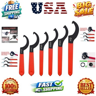 6pcs Coilover Spanner Wrench Set, C-Shape Shock Spanner Hook Wrench Tools, fo...