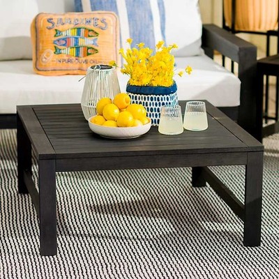 Kirkland's Black Wood Amalfi Outdoor Coffee Table