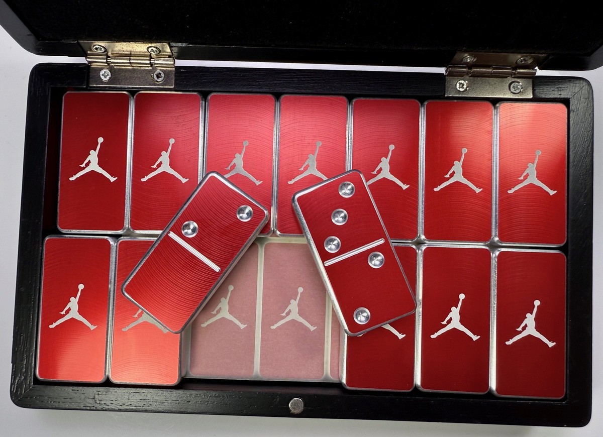 Rare Michael Jordan 'Jumpman' Domino Set in EARNED Wood Case | eBay