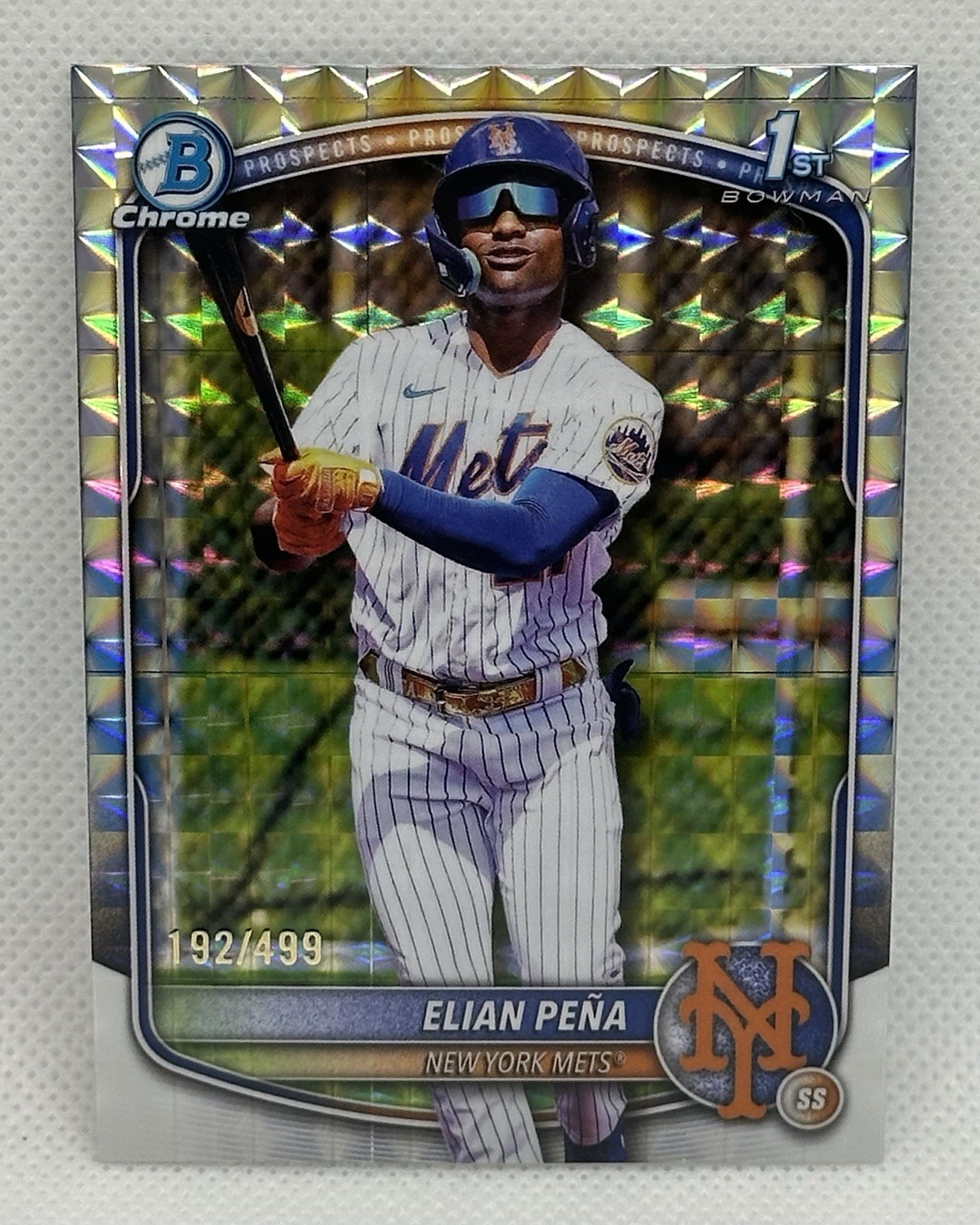 2025 Bowman Chrome #BCP-155 Elian Pena New York Mets 1st Geometric /499
