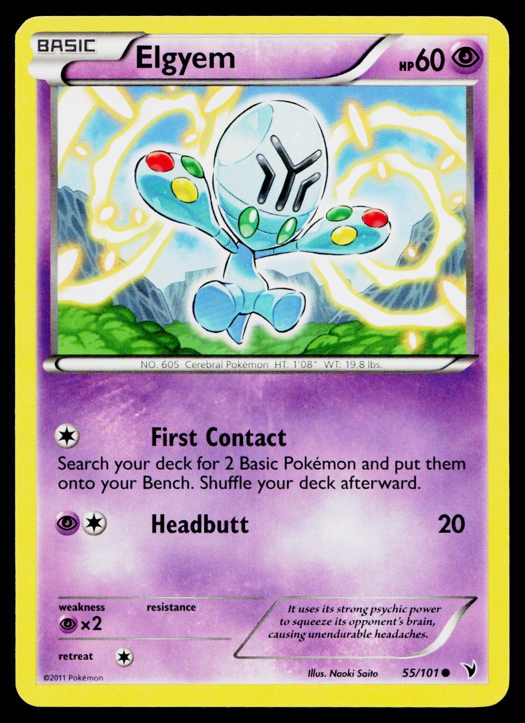 Elgyem 55/101 Common Noble Victories Pokemon