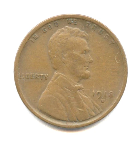 1918-D Lincoln Cent - Nice Very Fine Condition, Free Shipping