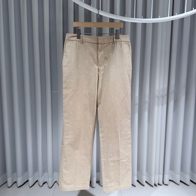 Louis Vuitton Leder Patch Baumwolle Chino Denim Hose Beige 52 155289490