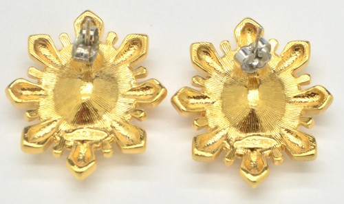 Orecchini Vintage AVON Anni 80 Grandi Verde Pallido Lucite Tono Oro Traforato Gioielli - Foto 7 di 9