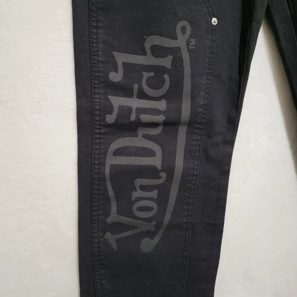 Pantalones de carpintero Von Dutch para hombre 36 x 30 doble rodilla algodón negro nuevos con etiquetas Sk8 Foto 3 de 4