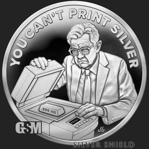 2026 Silver Shield YOU CAN'T PRINT SILVER - 1oz .999 Silver Proof - Pre Sale