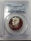 2003 s PCGS silver kennedy half dollar deep cameo
