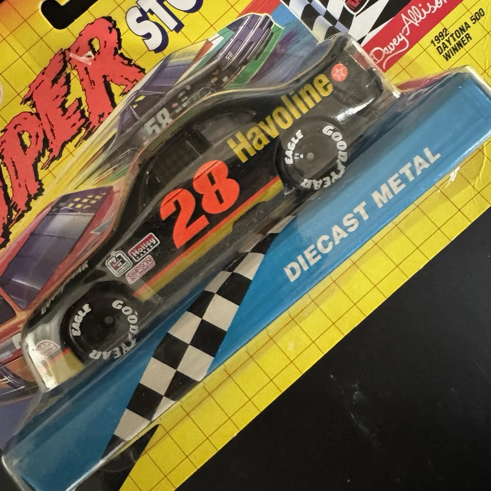 1992 Nascar Davey Allison #28 Havoline Ford Thunderbird Matchbox 1:43 - Image 3 of 4