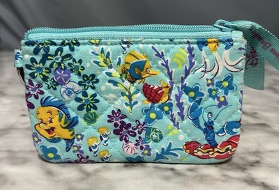 Vera Bradley Disney Little Mermaid Ariel Floral Zip ID Case Wallet