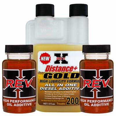 #ad 2 Rev X 4 oz Oil Distance Gold Fuel Additive For Cummins Duramax Powerstroke $87.95