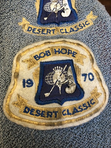 Original VINTAGE PATCH 1970 BOB HOPE DESERT GOLF CLASSIC On Sweater Remnant - Picture 3 of 6