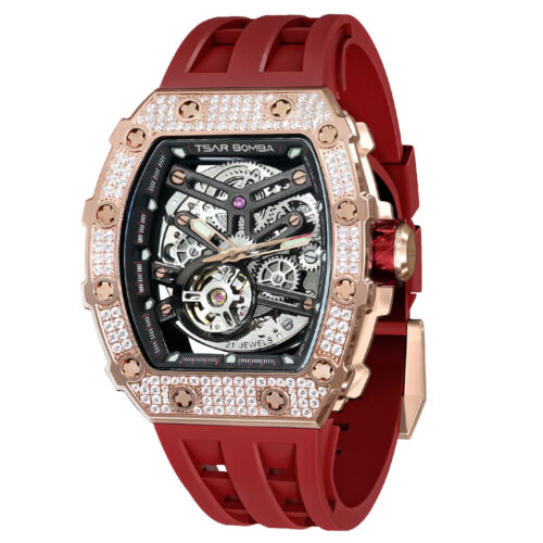 Diamond Mens Automatic Watch Mechanical Wristwatch Waterproof Sapphire Glass - Picture 11 of 12