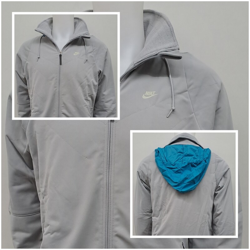 Nike Jacke Jacket TN Air mit Kapuze Warm Winter Herbst Grau S M L